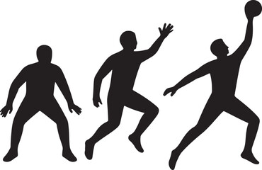 Silhouette of basketball player in action: dribbling, running, and jumping for shot