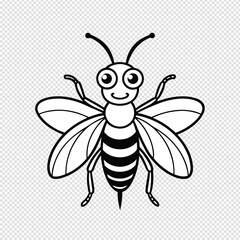 Charming cartoon bee illustration with a bold black and white outline perfect for playful designs and children s themes