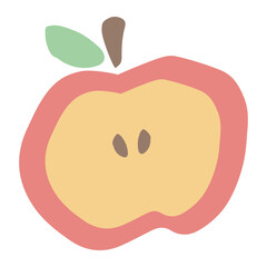 やさしい園じかんイラスト（主線なし・ゆるかわ）｜りんごのイラスト