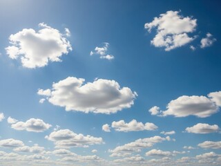 Obraz premium Clear Blue Sky with Fluffy White Clouds