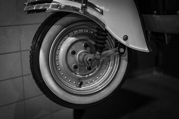 wheel of retro moped wheel