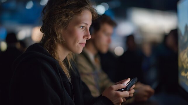 A developer showcase booth where indie creators present playable demos, attendees testing unique mechanics on tablets while designers discuss their creative process — indie game spotlight, hands-on