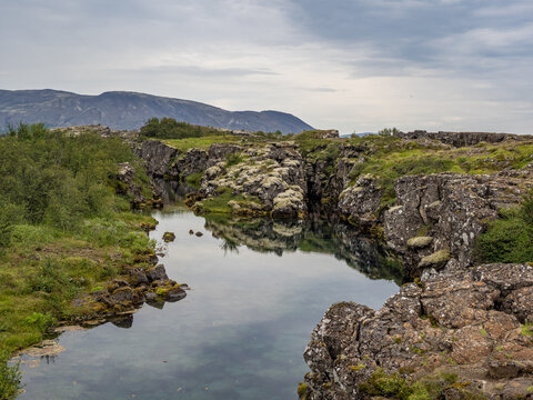 Flosagja canyon and river in Iceland