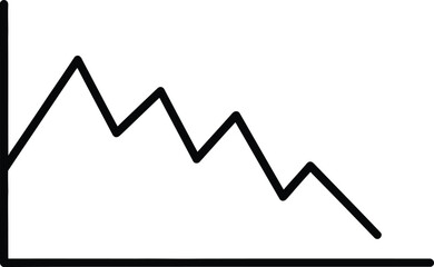Obraz premium Declining stock market chart line graph in black and white