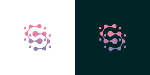Abstract S Letter Logo Design with Dynamic Network Connection and Gradient Colors, Representing Modern Technology, Innovation, and Digital Solutions for Business Branding