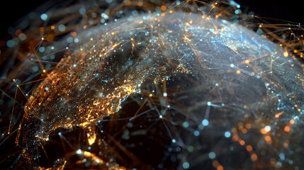 global economy visualization with digital connections