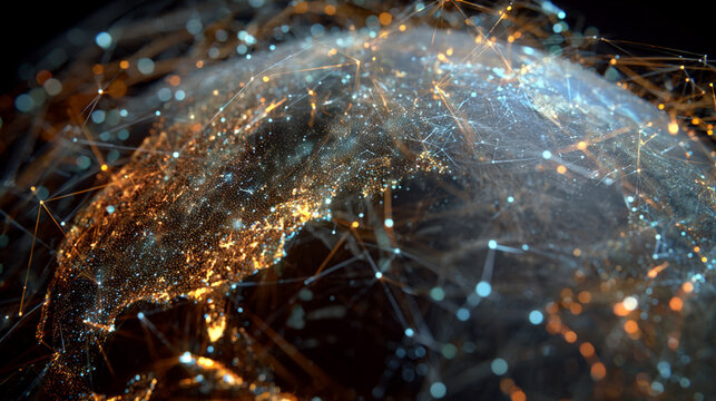 global economy visualization with digital connections