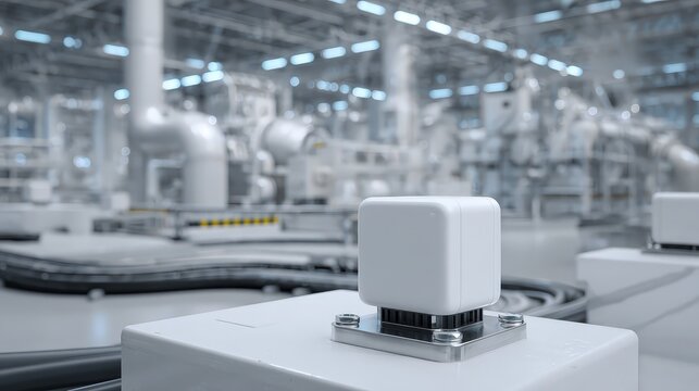Industrial Sensor Device in a Modern Factory Setting
