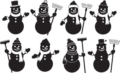 Snowman silhouettes