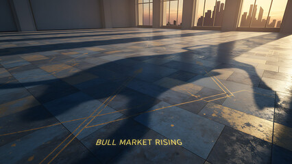 Shadow of bull statue on texture tiles floor metaphor of bull market is coming for stock market or investment asset 29207822 1
