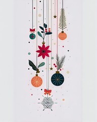 christmas greeting card with christmas balls