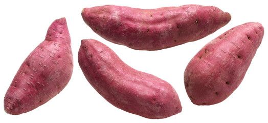 Sweet potato isolated, transparent PNG, PNG format, Close-up, Fresh Japanese sweet potatoes