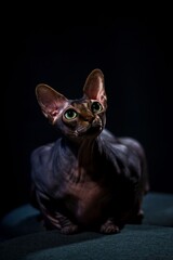 sphynx cat on a dark background