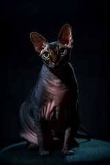 sphynx cat on a dark background