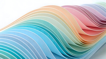 Layered pastel paper sheets in gentle waves full hd 4k stock image download colors