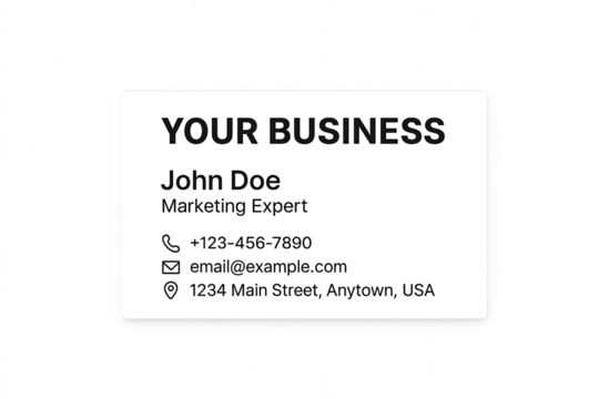Professional contact card
