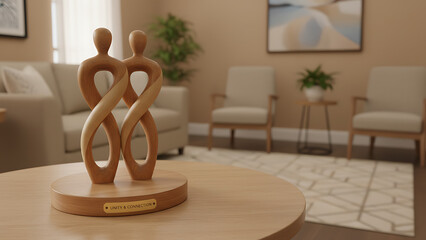 Two wooden figures symbolize unity and connection in marriage counseling 30487733 1