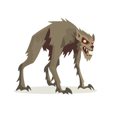 2D flat vector illustration of Skinwalker, clean and minimal icon style, isolated on white background.