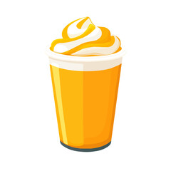 Turmeric Latte illustrated in a clean 2D flat vector style, minimal and modern, isolated on a white background.