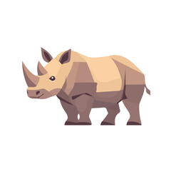 Rhinoceros in a clean 2D flat vector icon style, minimal and simple, set on a plain white background.