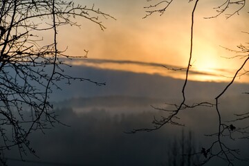 autumn nature in bohemian forest cesky les in czechia