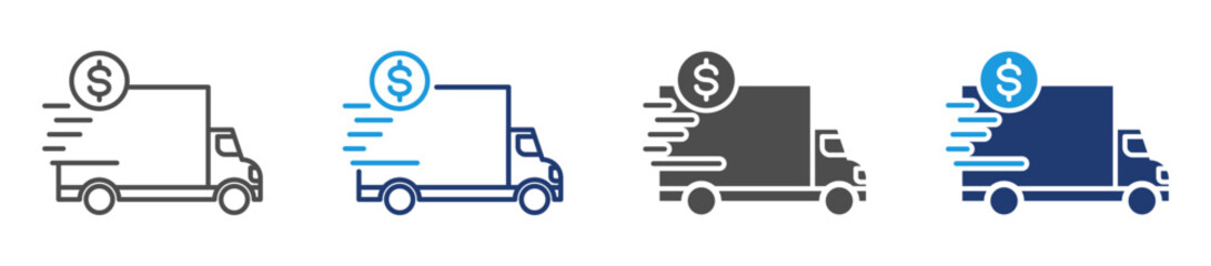 transportation cost icon sheet multiple style