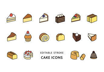 いろんなケーキのアイコンセット