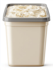 Open Tall Food Tub Filled with Cream