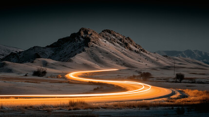 Light Trails in the Desert Night