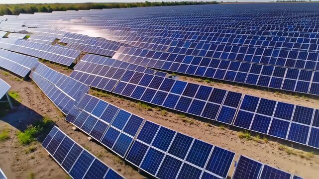 Solar Panel Array - Sustainable Energy Production in a Vast Field.