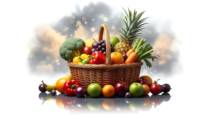 "Fresh Vegetable Basket", "Organic Farm Veggies", "Healthy Food Assortment", "Tropical Fruit Basket", "Fresh Mixed Fruits", "Exotic Fruit Assortment", generation IA