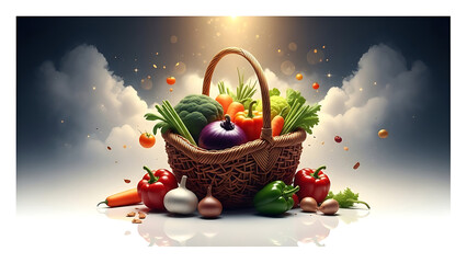 "Fresh Vegetable Basket", "Organic Farm Veggies", "Healthy Food Assortment", "Tropical Fruit Basket", "Fresh Mixed Fruits", "Exotic Fruit Assortment", generation IA