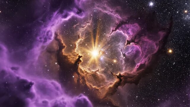 Celestial Wonder: Witness a mesmerizing nebula, an ethereal tapestry of cosmic dust and gas, illuminated by the radiant glow of a celestial body, presenting a vivid display of astronomical phenomenon.