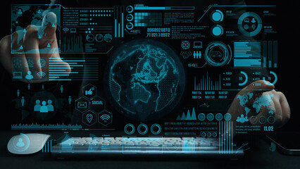 Explore the futuristic world of digital communication, showcasing global connectivity through advanced data visualization and technology. Perfect for tech-related themes. Cipher