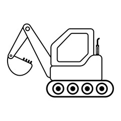 Simple Line Art Excavator Vector Illustration. Perfect for educational materials, childrens books, coloring pages, engineering projects, and construction related designs.