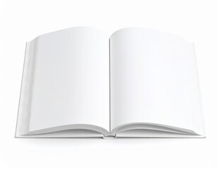 Naklejka premium Opened book with blank empty white pages, 3D book mockup template