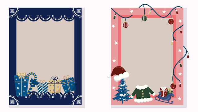Christmas photo booth vector designs for Christmas party greetings