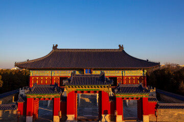 Obraz premium Temple of Heaven ancient architecture sunrise scenery, Beijing, China