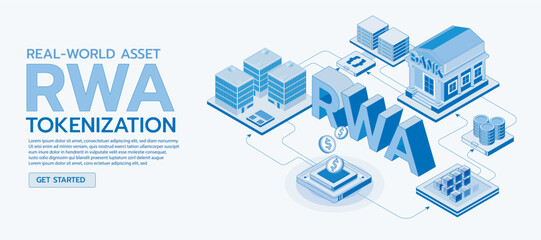 Real-World Assets Tokenization Isometric