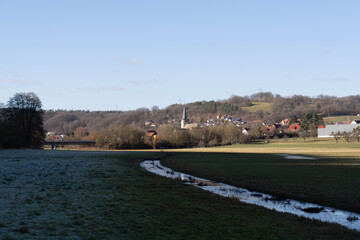 View to village near the german city called Bad Bocklet