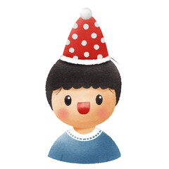 Watercolor Happy children Boy