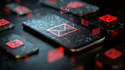 Urgent emails on modern smartphones - a digital communication concept offering dynamic connectivity and vibrant tech solutions for business
