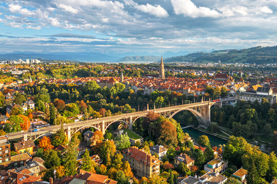 Bern, Switzerland Old City View 1863