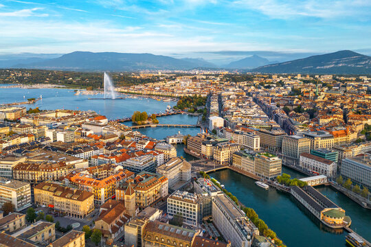 Geneva, Switzerland Skyline Towards Lake Geneva 1862