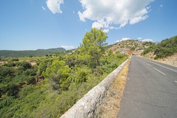 Landscape in southern France in the Herault region near Montpellier.