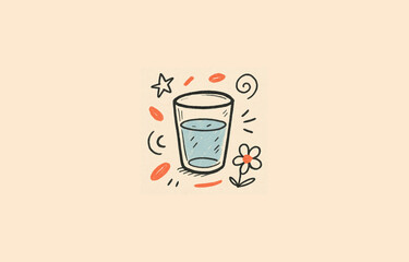 vector illustration of a glass of water