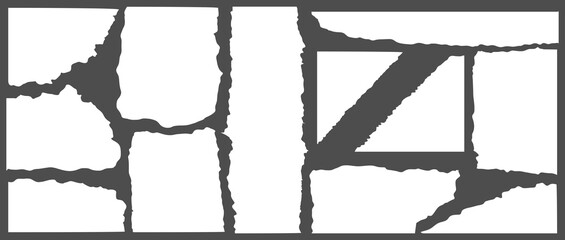 ちぎれた・やぶれた紙　ホワイト