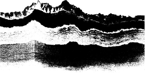 Antique engraving print in black and white. Hand-drawn vector illustration featuring retro silhouette with stipple texture elements.