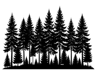 Obraz premium illustration set vector silhouette trees