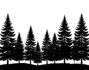 Obraz premium illustration set vector silhouette trees